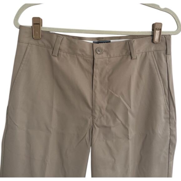 Lands End Mens Tag 31 (32WX29L) Active Khaki Chino Pant Uniform Polyester #4525 - Picture 1 of 8